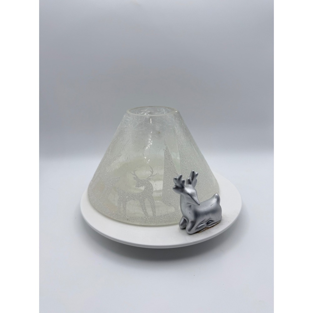 Yankee Candle Silver‎ Reindeer Holder Christmas Holiday Decor